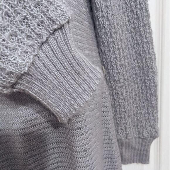 Vintage SEARS wool blend grey knit dress M @Z - Picture 5 of 15